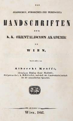 Bild Nr.1: 140-2156 Krafft,A.: (Asien, Arabische Handschriften)