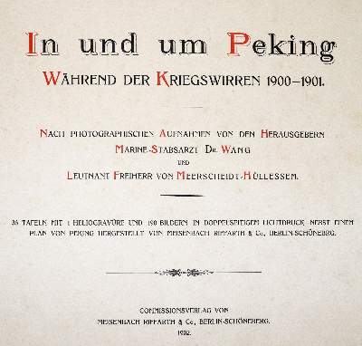 Bild Nr.1: 140-2169 Wang,L. u. F.v.Meerscheidt-Hüllessern.: (Asien, China)