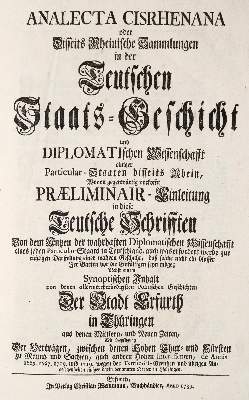 Bild Nr.1: 140-2271 Analecta Cisrhenana: (Deutschland, Erfurt)