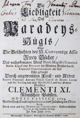Bild Nr.1: 140-23 Angeli,F.M.: (Alte Drucke, Handschriften und Theologie)