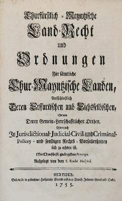 Bild Nr.1: 140-2312 Churfürstlich-Mayntzische: (Deutschland, Mainz)