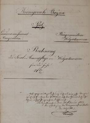 Bild Nr.1: 140-2416 Rechnung der Local-Armenpflege: (Deutschland, Wilgartswiesen, Armenpflege)