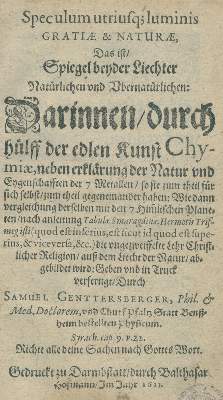 Bild Nr.1: 140-244 Genttersberger,S.: (Alte Drucke, Handschriften und Theologie)