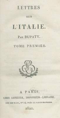 Bild Nr.1: 140-2451 Dupaty,(J.B.).: (Italien)