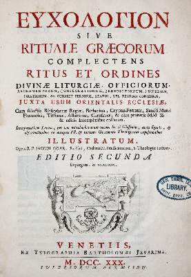 Bild Nr.1: 140-251 Goar,J.: (Alte Drucke, Handschriften und Theologie)