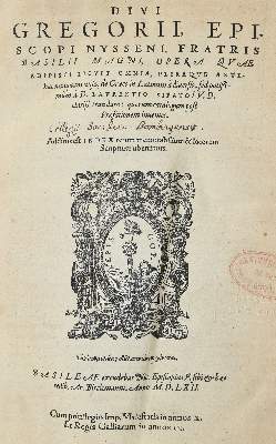 Bild Nr.1: 140-259 Gregor von Nyssa.: (Alte Drucke, Handschriften und Theologie)