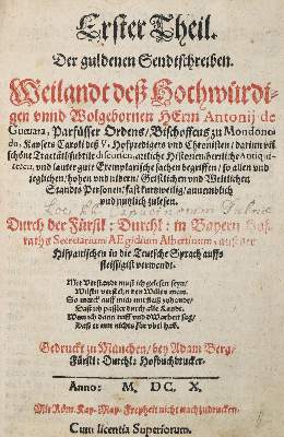 Bild Nr.1: 140-266 Guevara,A.de.: (Alte Drucke, Handschriften und Theologie)