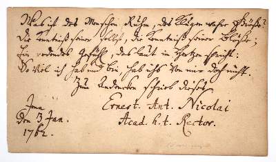 Bild Nr.1: 140-2697 Nicolai, Ernst Anton,: (Autographen)
