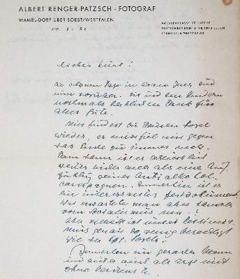 Bild Nr.1: 140-2700 Renger-Patzsch, Albert,: (Autographen)