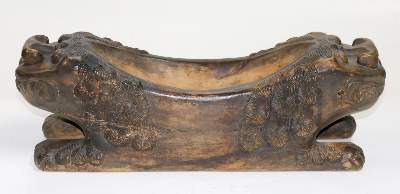 Bild Nr.1: 140-2856 Holzschale mit Tempelwächtern.: (Asiatika)