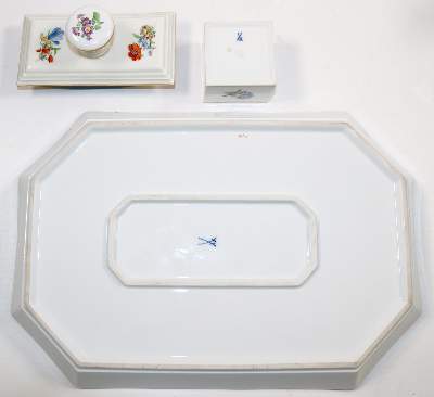Bild Nr.3: 140-3046 Meissen Schreibgarnitur: (Porzellan u. Keramik, Meissen)