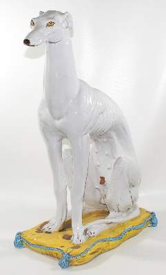 Bild Nr.1: 140-3067 Windhund Fayence.: (Porzellan u. Keramik)