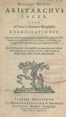 Bild Nr.1: 140-307 Heinsius,D.: (Alte Drucke, Handschriften und Theologie)