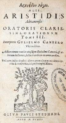 Bild Nr.1: 140-31 Aristides,A.: (Alte Drucke, Handschriften und Theologie)