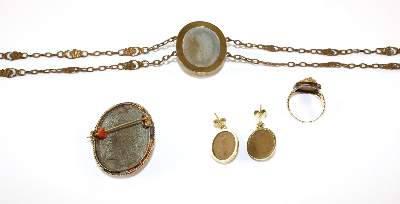 Bild Nr.2: 140-3114 Demiparure mit Kameen.: (Schmuck)
