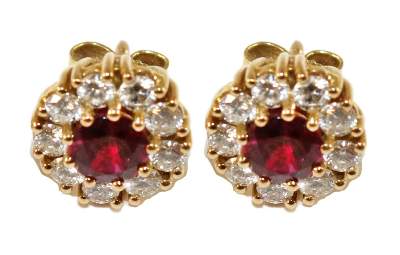 Bild Nr.2: 140-3136 Brillant- Rubin: (Schmuck, Ohrringe)
