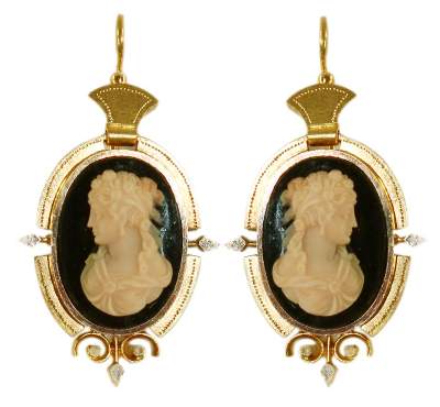 Bild Nr.1: 140-3142 Prächtige Kameenohrringe: (Schmuck, Ohrringe)