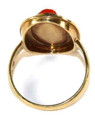 Bild Nr.2: 140-3147 Antike Korallengemme: (Schmuck, Ringe)
