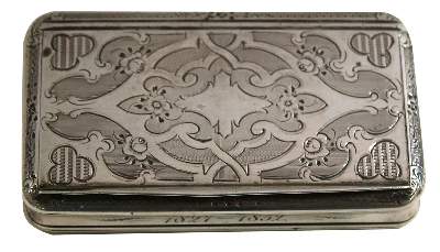 Bild Nr.1: 140-3192 Tabatiere 1852.: (Silber, Dosen)