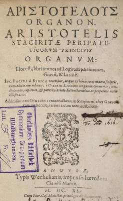 Bild Nr.1: 140-32 Aristoteles.: (Alte Drucke, Handschriften und Theologie)