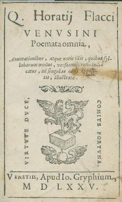Bild Nr.1: 140-320 Horatius Flaccus.: (Alte Drucke, Handschriften und Theologie)