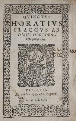 Bild Nr.1: 140-321 Horatius Flaccus,Q.: (Alte Drucke, Handschriften und Theologie)