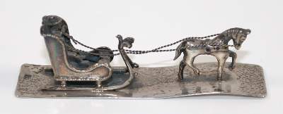 Bild Nr.1: 140-3223 Schlittenfahrt zu Pferd.: (Silber, Miniaturen)