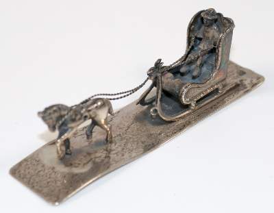 Bild Nr.2: 140-3223 Schlittenfahrt zu Pferd.: (Silber, Miniaturen)