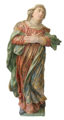 Bild Nr.1: 140-3285 Madonna um 1800: (Skulpturen - Plastiken, Religiöse Volkskunst)