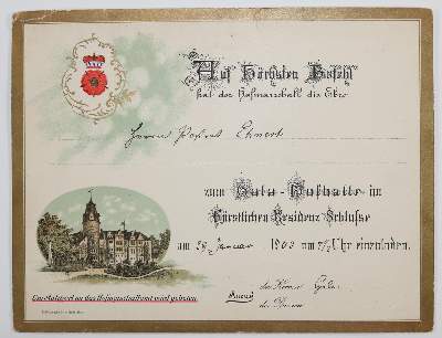 Bild Nr.1: 140-3426 Einladungskarten.: (Varia, Hofbälle)