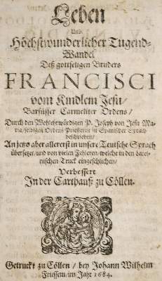 Bild Nr.2: 140-349 Jose de Jesus,M.: (Alte Drucke, Handschriften und Theologie)