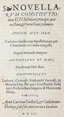 Bild Nr.1: 140-351 (Justinianus).: (Alte Drucke, Handschriften und Theologie)