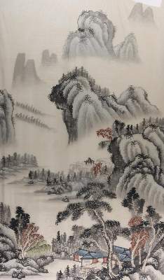 Bild Nr.1: 140-3893 Seidenbild.: (Künstlergraphik, China)