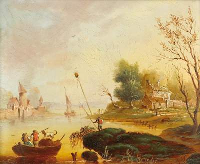 Bild Nr.1: 140-4008 Flusslandschaft: (Künstlergraphik)