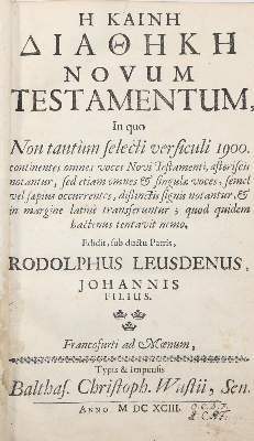 Bild Nr.1: 140-406 Leusden,R. (Hrsg.).: (Alte Drucke, Handschriften und Theologie)