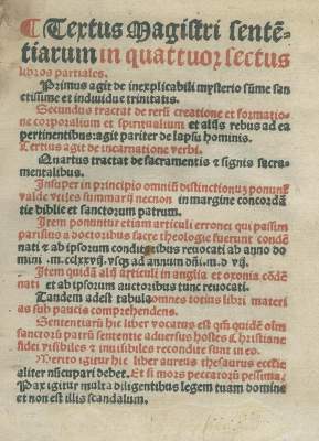 Bild Nr.1: 140-410 Lombardus,P.: (Alte Drucke, Handschriften und Theologie)
