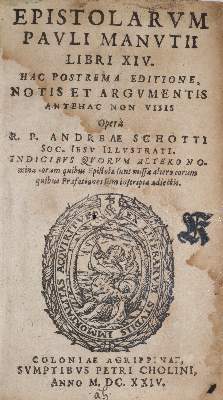 Bild Nr.1: 140-443 Manuzio (Manutius),P.: (Alte Drucke, Handschriften und Theologie)