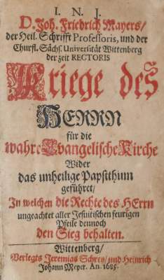 Bild Nr.1: 140-454 Mayer,J.F.: (Alte Drucke, Handschriften und Theologie)