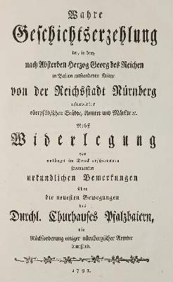 Bild Nr.1: 140-485 Wahre Geschichtserzehlung: (Nürnberg)