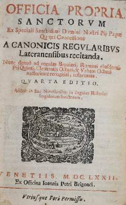 Bild Nr.1: 140-488 Officia propria: (Alte Drucke, Handschriften und Theologie)