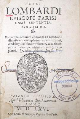 Bild Nr.1: 140-507 Petrus Lombardus.: (Alte Drucke, Handschriften und Theologie)