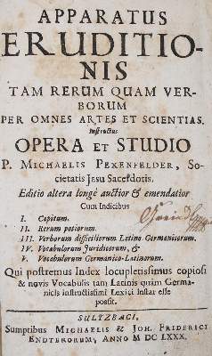 Bild Nr.1: 140-508 Pexenfelder,M.: (Alte Drucke, Handschriften und Theologie)