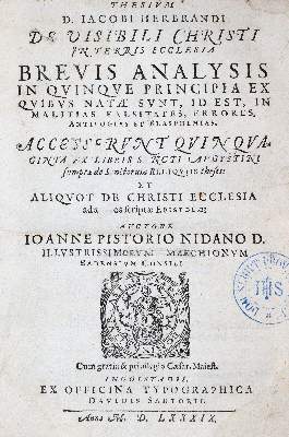 Bild Nr.1: 140-518 Pistorius,J.: (Alte Drucke, Handschriften und Theologie)