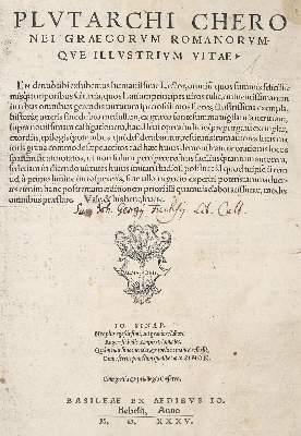 Bild Nr.1: 140-522 Plutarch.: (Alte Drucke, Handschriften und Theologie)