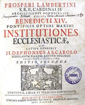 Bild Nr.1: 140-535 Prosperi Lambertini...: (Alte Drucke, Handschriften und Theologie)