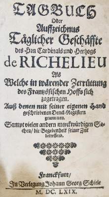 Bild Nr.1: 140-548 Richelieu, A. J. du Plessis de.: (Alte Drucke, Handschriften und Theologie)