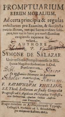 Bild Nr.1: 140-558 Salazar,S.de.: (Alte Drucke, Handschriften und Theologie)
