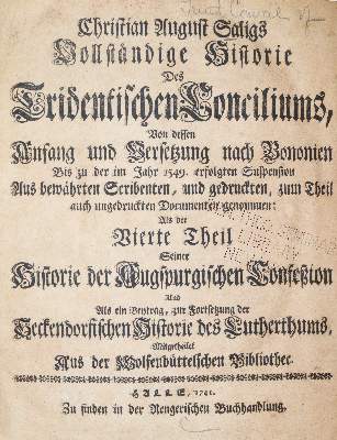 Bild Nr.1: 140-559 Salig,C.A.: (Alte Drucke, Handschriften und Theologie)