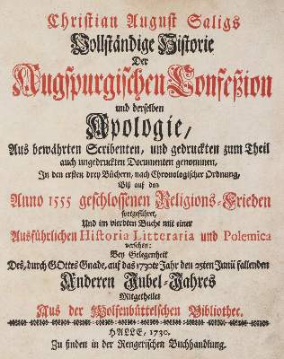 Bild Nr.1: 140-560 Salig,C.A.: (Alte Drucke, Handschriften und Theologie)