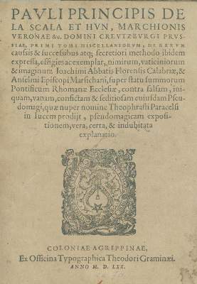 Bild Nr.1: 140-573 Scaliger,P. (Skalic,P.).: (Alte Drucke, Handschriften und Theologie)